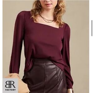 Banana Republic Factory Crepe Square Neck Top